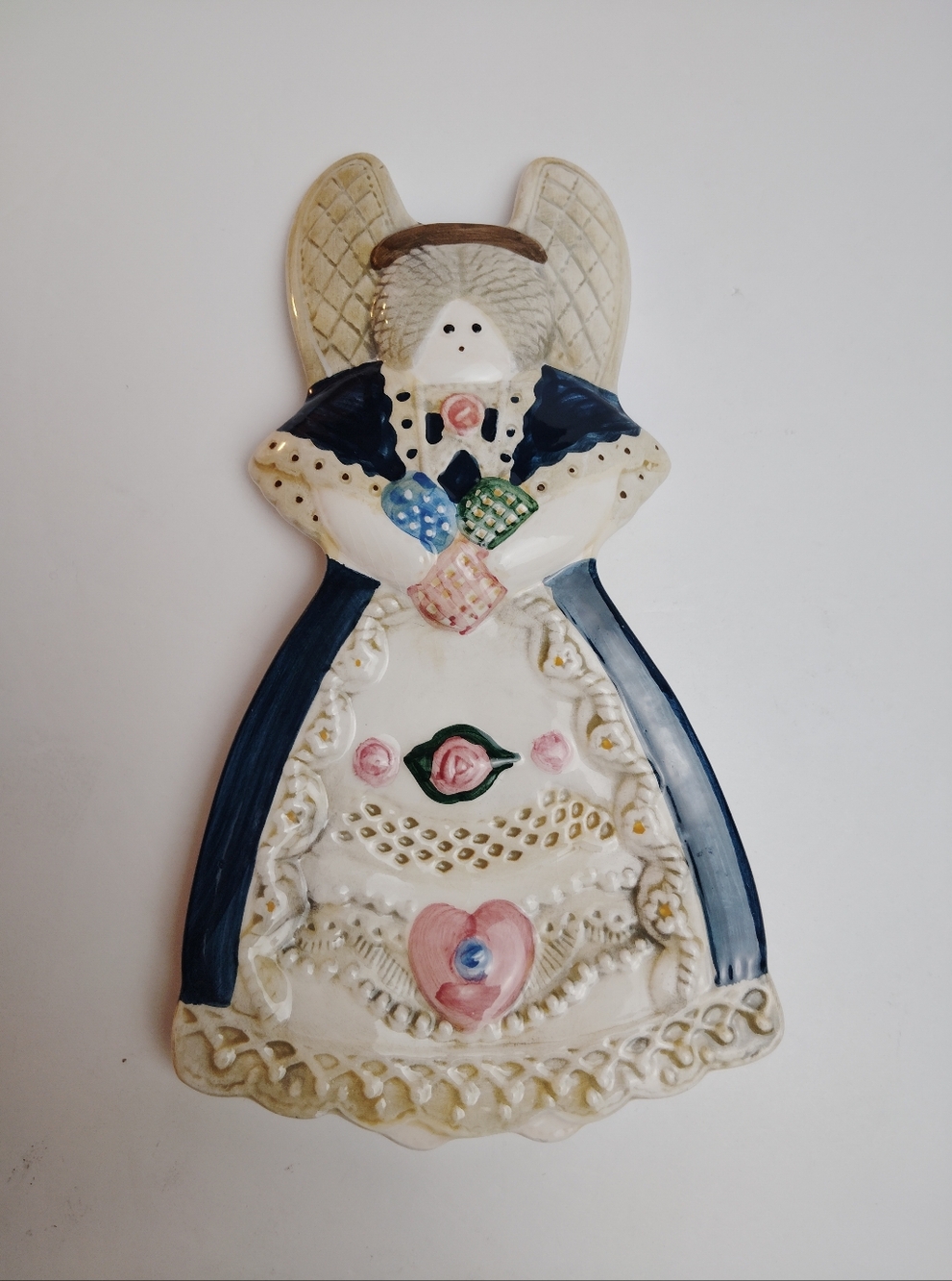 Kitchen Angel Ceramic Spoon Rest ~ Vintage 80s